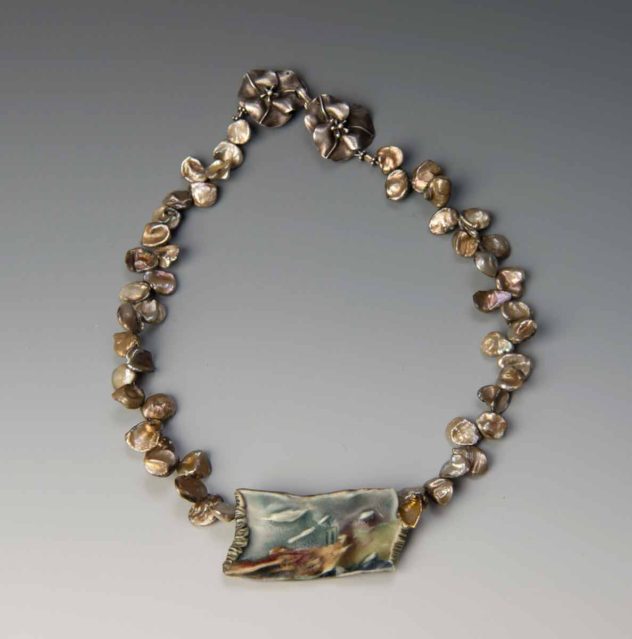 Sholeh Regna Reversible Porcelain Necklace with Fresh Water Pearls