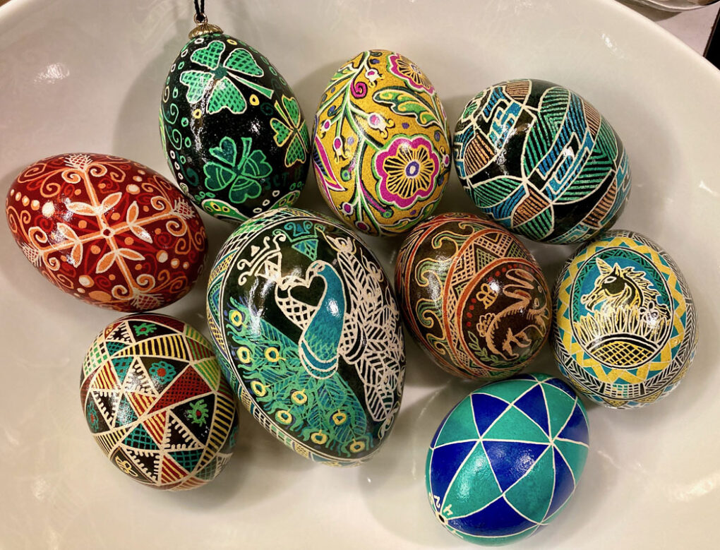 Julia Tenney Pysanky, Batik dyed eggs