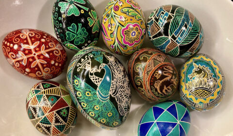 Julia Tenney Pysanky, Batik dyed eggs