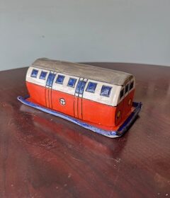 Alice Templeton, Porcelain, Orange Line, Butter Dish