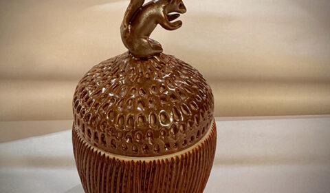 Alice Templeton Acorn Jar With Squirrel