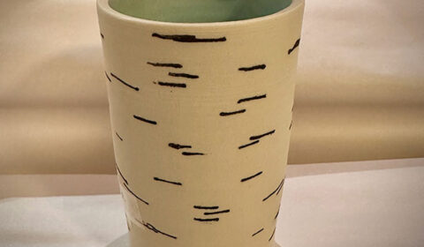 Alice Templeton Birch Vase With Cardinal